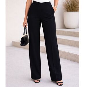 Armani Collezioni Womens Black Dress Pants Sz 10 Side Zip Made in Italy